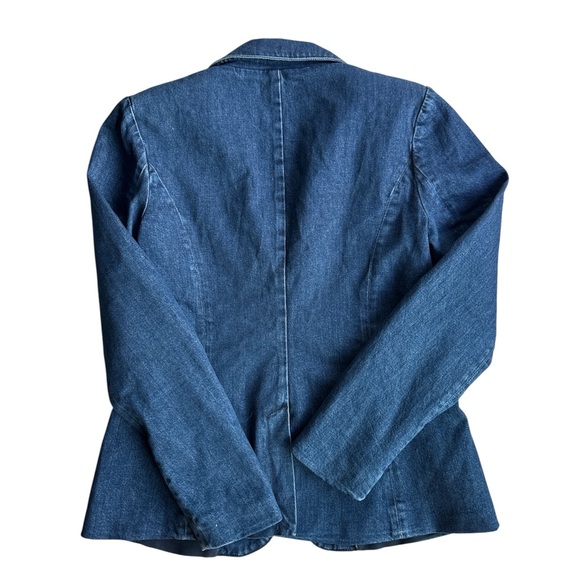 Good American DENIM SCULPTED BLAZER IN NAVY Size XS - Picture 6 of 8